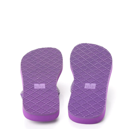 Gucci Rubber Guccissima Bedlam Thong Sandals 37 Purple 5 of 10