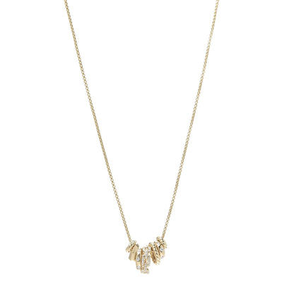 David Yurman 18K Yellow Gold Diamond Stax Rondelle Pendant Necklace 1 of 5