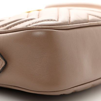 Gucci Calfskin Matelasse Mini GG Marmont Chain Shoulder Bag Porcelain Rose 9 of 15