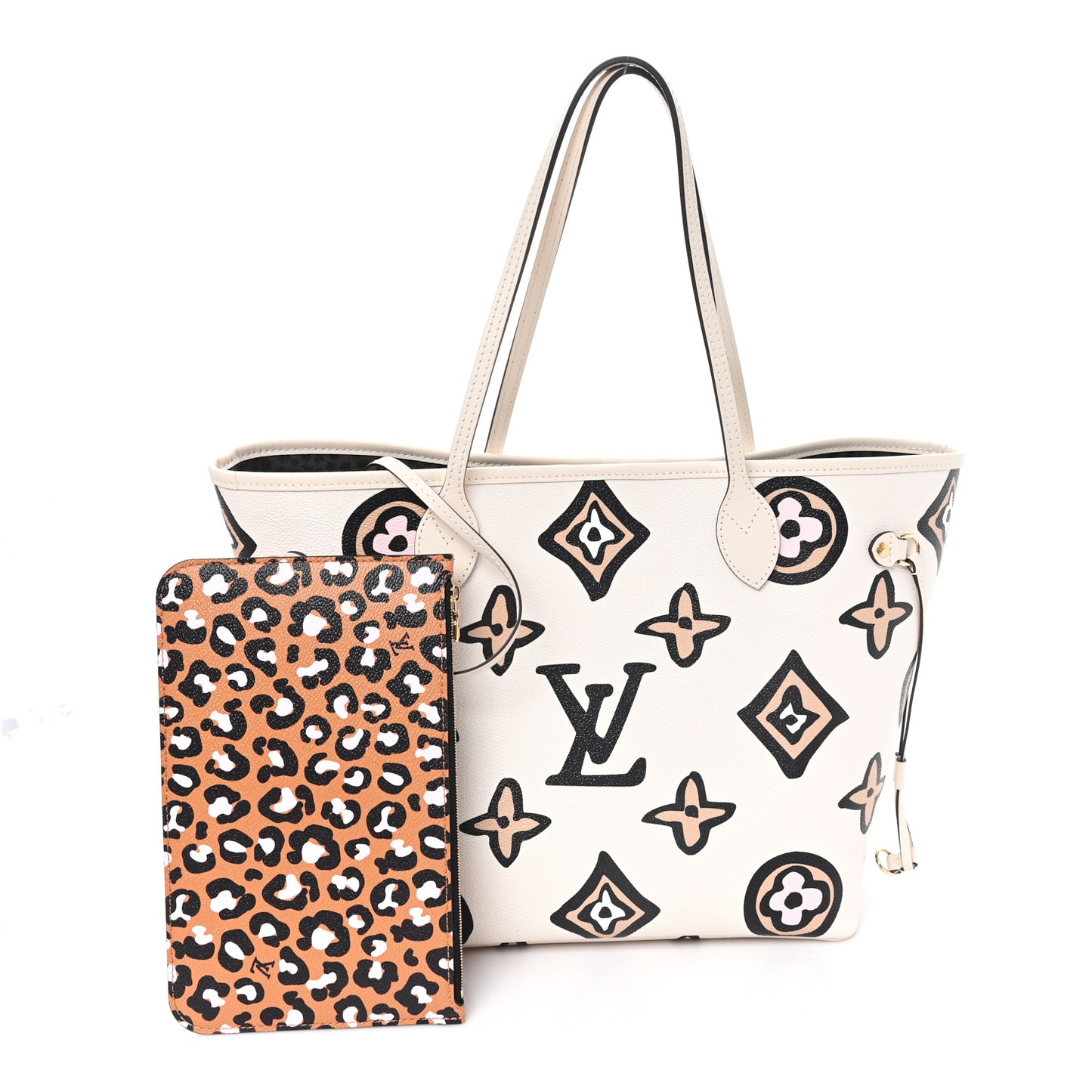 Monogram Giant Wild at Heart Neverfull MM Creme