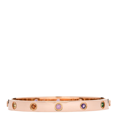 Cartier 18K Pink Gold Sapphire Garnet Amethyst LOVE Bracelet 17 1 of 8