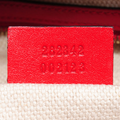 Gucci Monogram Medium Valentine Top Handle Bag Red 8 of 10