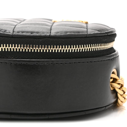 Chanel Lambskin Quilted Pillow Crush Round Clutch With Chain Black 10 of 10