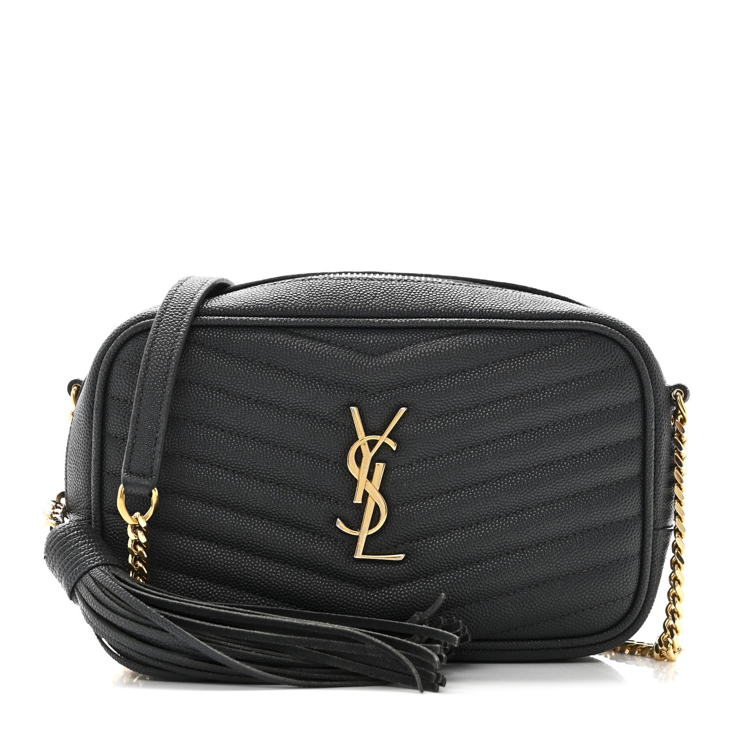 Saint Laurent Grain De Poudre Matelasse Monogram Mini Lou Camera Bag Dark Smog 1 of 11