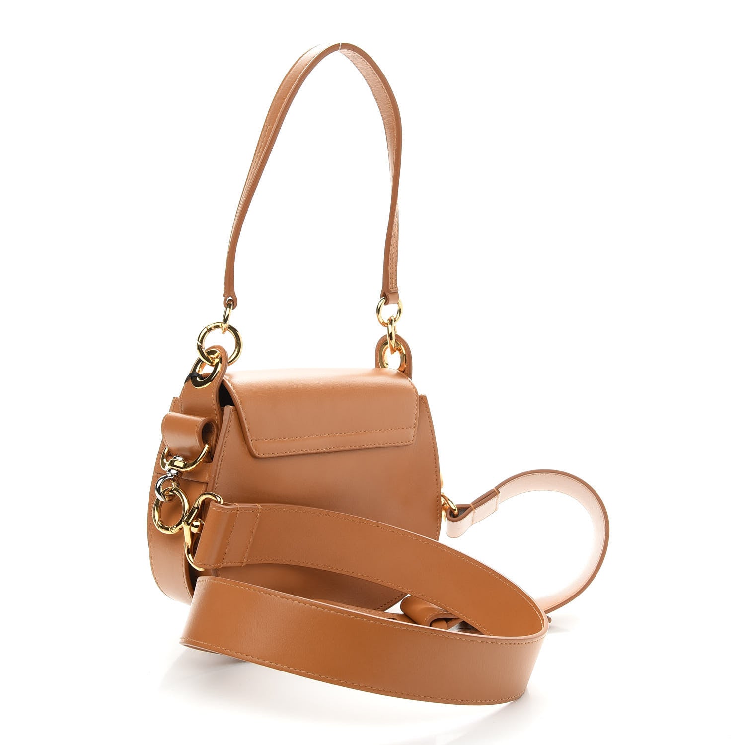 Chloe Calfskin Suede Small Tess Bag Autumnal Brown 3 of 8