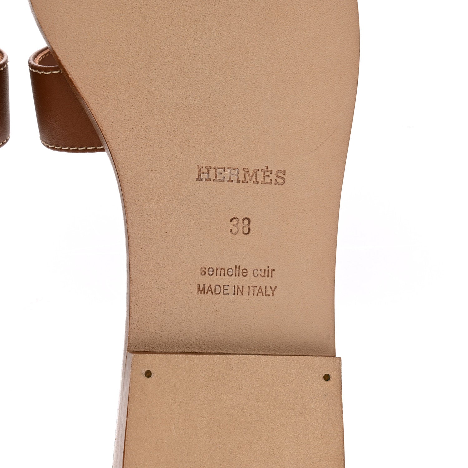Hermes Box Calfskin Oran Sandals 38 Gold 7 of 10