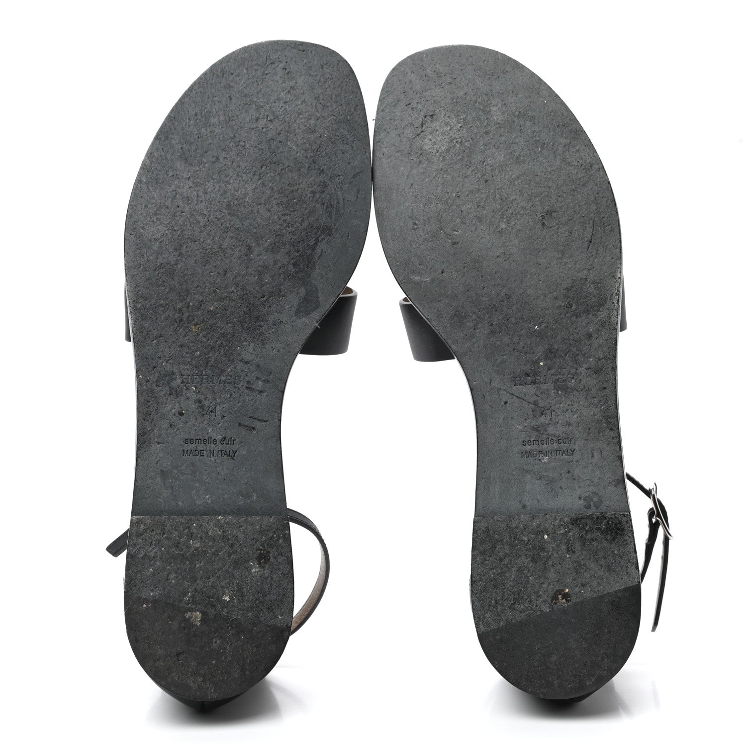 Hermes Calfskin Santorini Sandals 41 Black 5 of 14