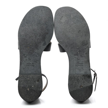Hermes Calfskin Santorini Sandals 41 Black 5 of 14