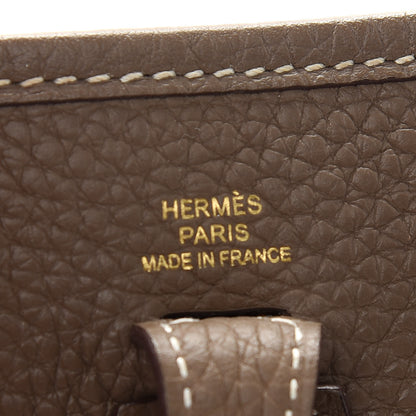 Hermes Taurillon Clemence Amazone Evelyne TPM Etoupe Bleu Indigo 6 of 10