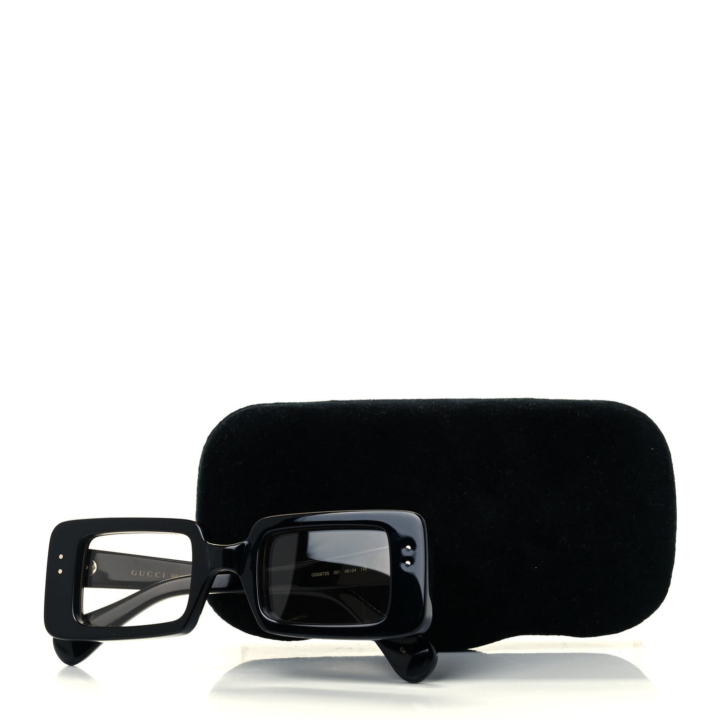 Acetate Rectangle Sunglasses GG0873S Black Yellow