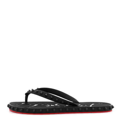 Christian Louboutin Rubber Spike Loubi Donna Flip Flop 40 Black 1 of 9