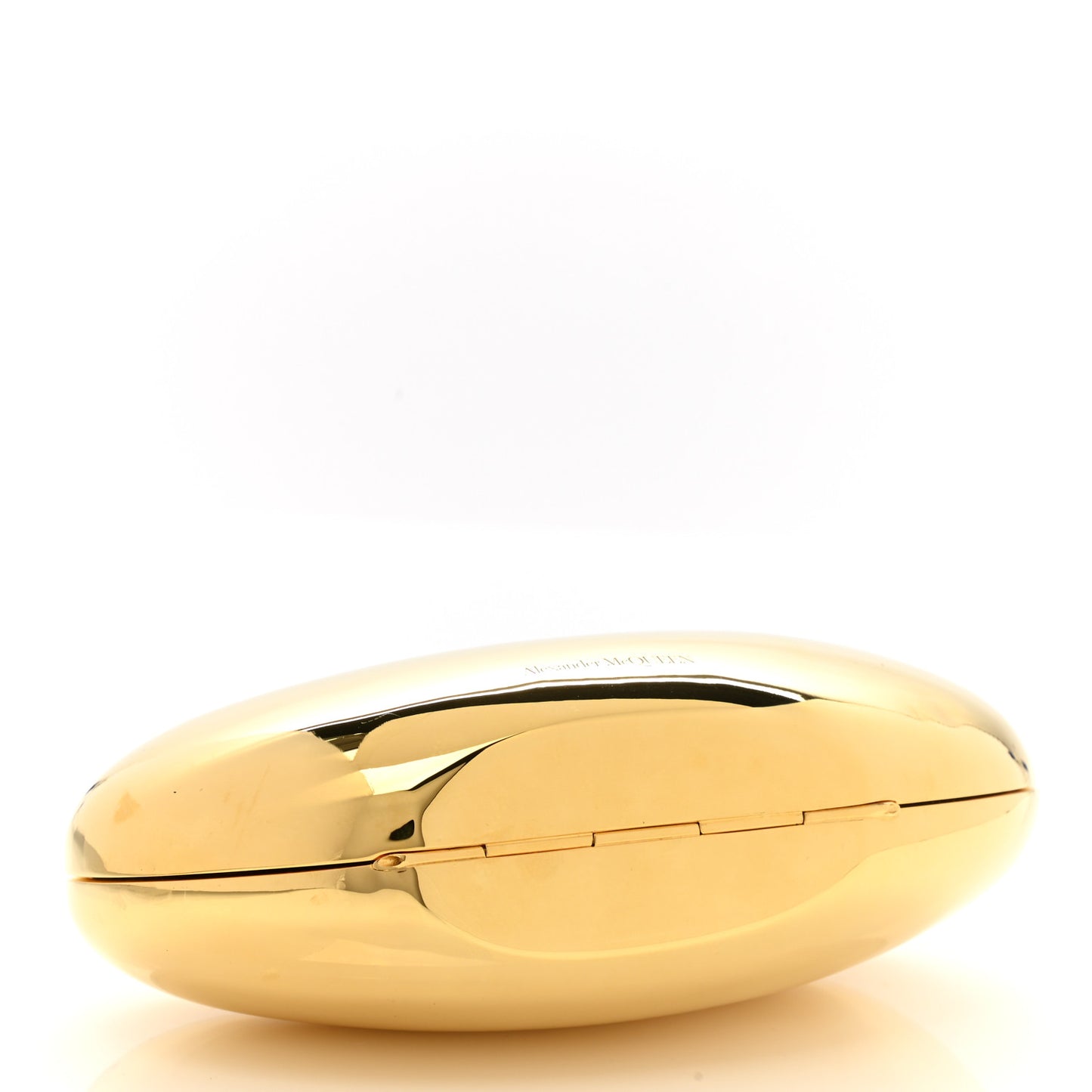 Metal Hard-Shell Pebble Clutch Bag Gold