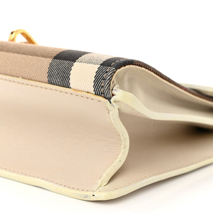 Burberry Derby Calfskin House Check Small Macken Crossbody Bag Limestone 11 of 15