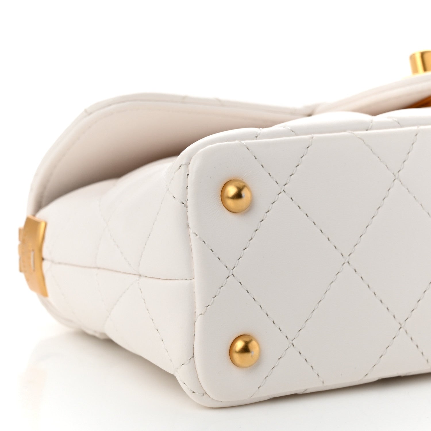 Chanel Lambskin Quilted Mini Flap Top Handle Bag White 9 of 11