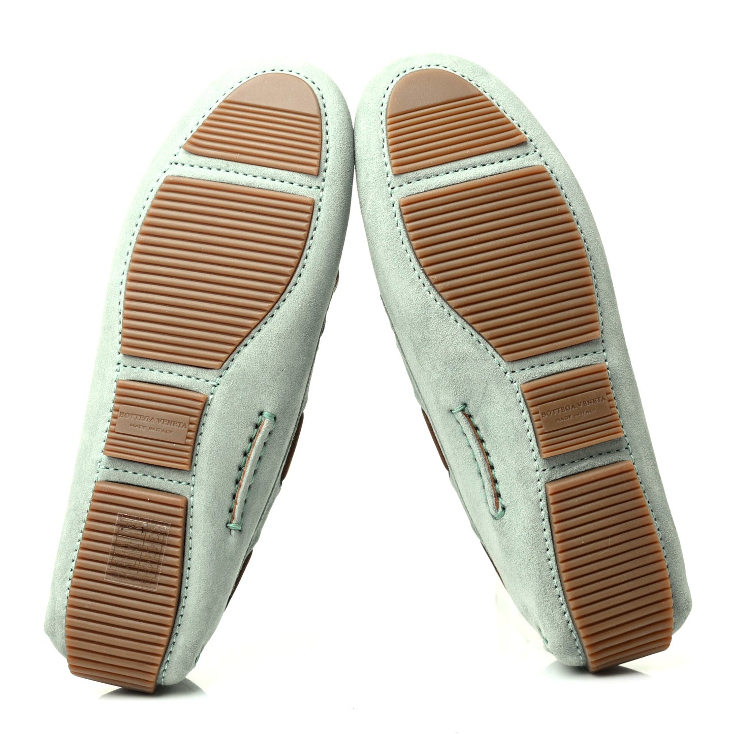 Suede Intrecciato Wave Driver Moccasin Loafers 36 New Sage