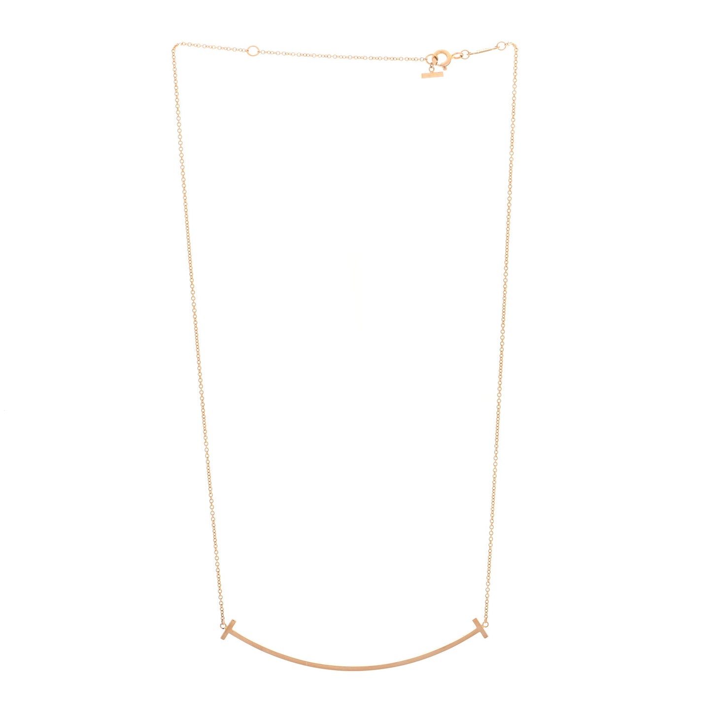 18K Rose Gold T Smile Pendant Necklace