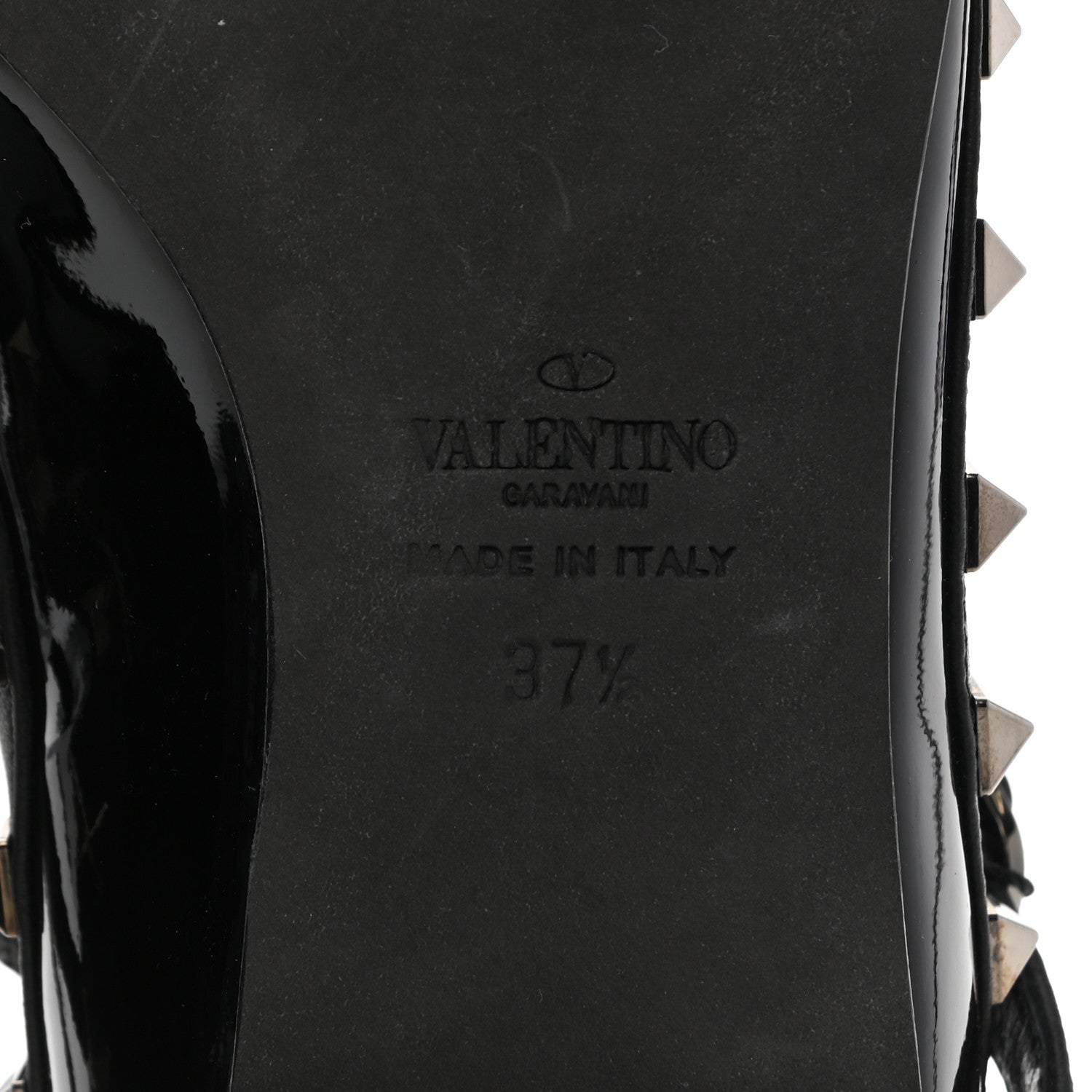 Valentino Garavani Calfskin Nappa Rockstud Ankle Strap 65mm Pumps 37.5 Black 5 of 8