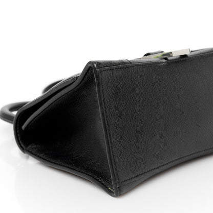 Balenciaga Grained Calfskin Small Hourglass Top Handle Bag Black 9 of 10