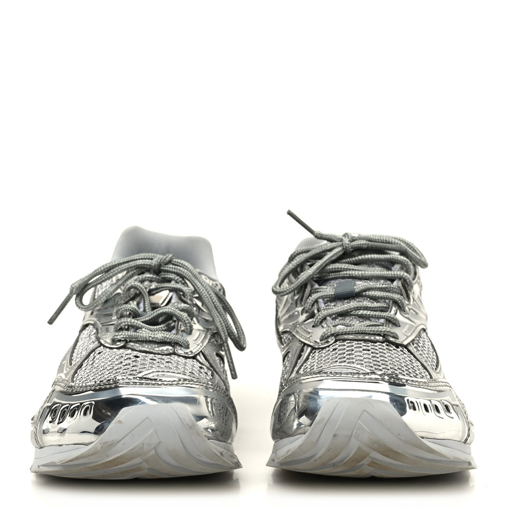 Bottega Veneta Calfskin Fishnet Fabric Orbit Sneakers 39 Silver 1869473 ...