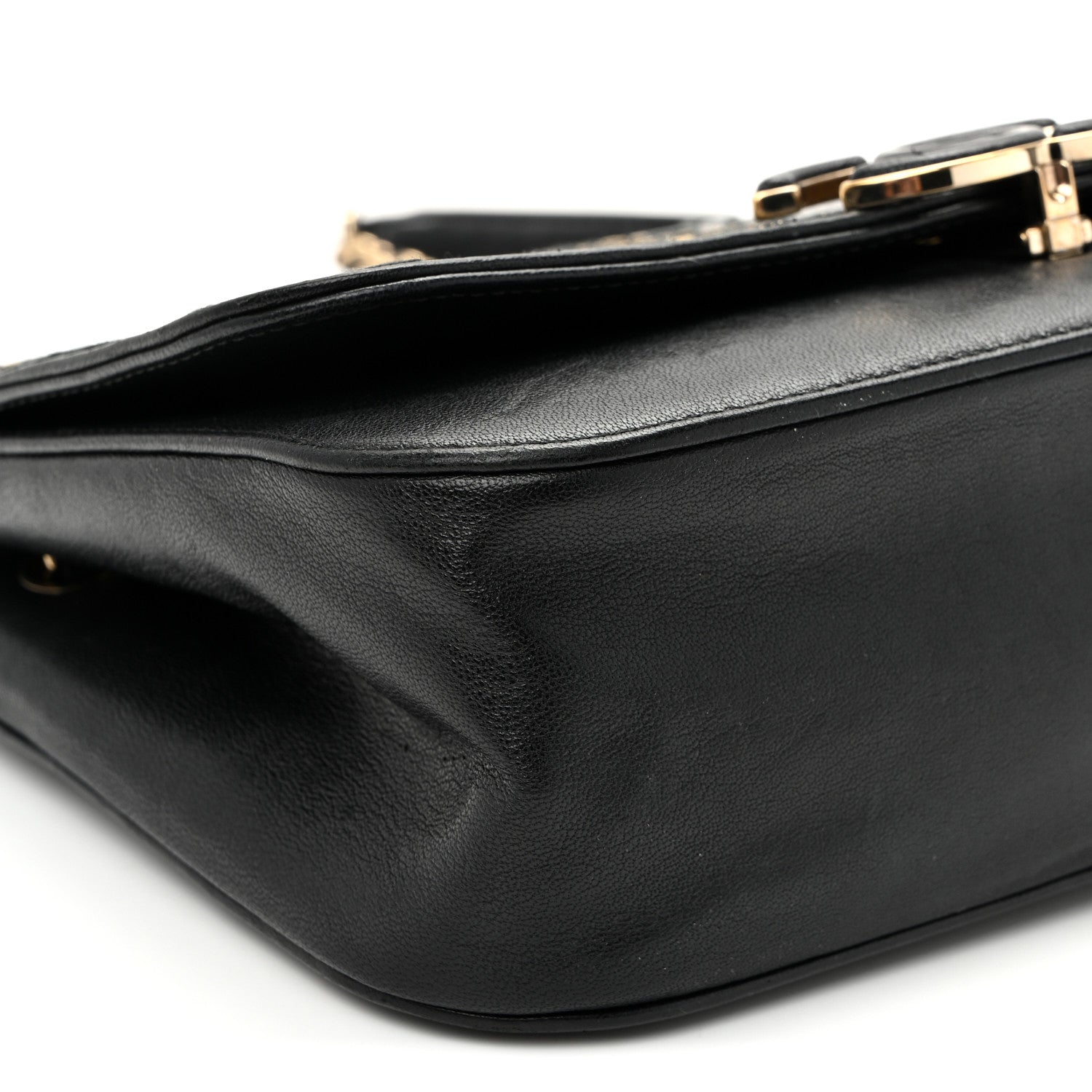 Chanel Sheepskin Chain CC Subtle Flap Black 9 of 10