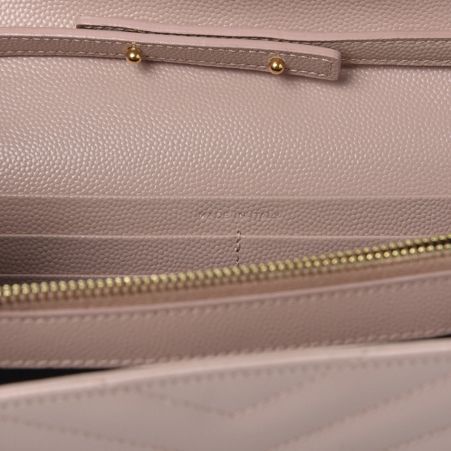 Grain De Poudre Matelasse Chevron Monogram Chain Wallet Pale Blush