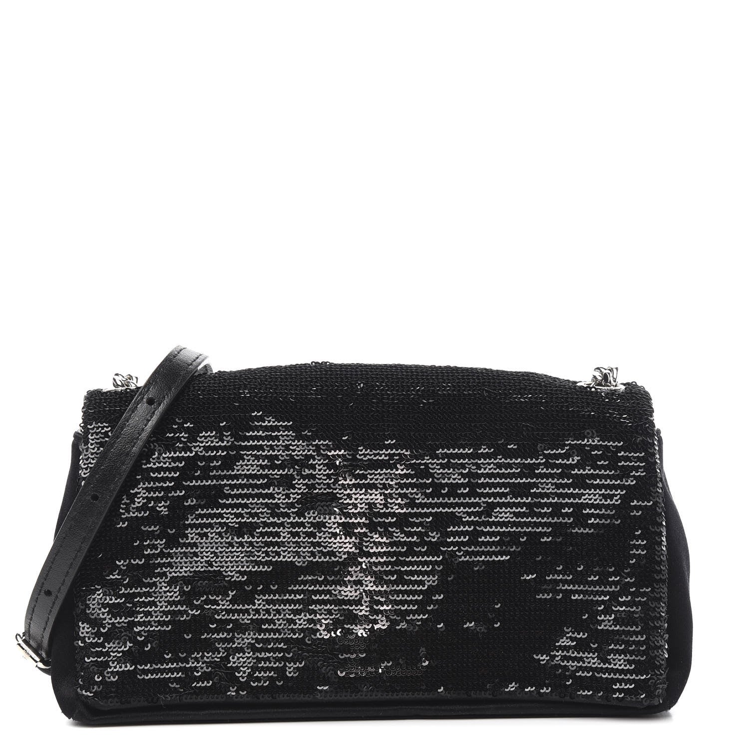Saint Laurent Sequins Toy West Hollywood Chain Wallet Nero Manto Naturale 1 of 8