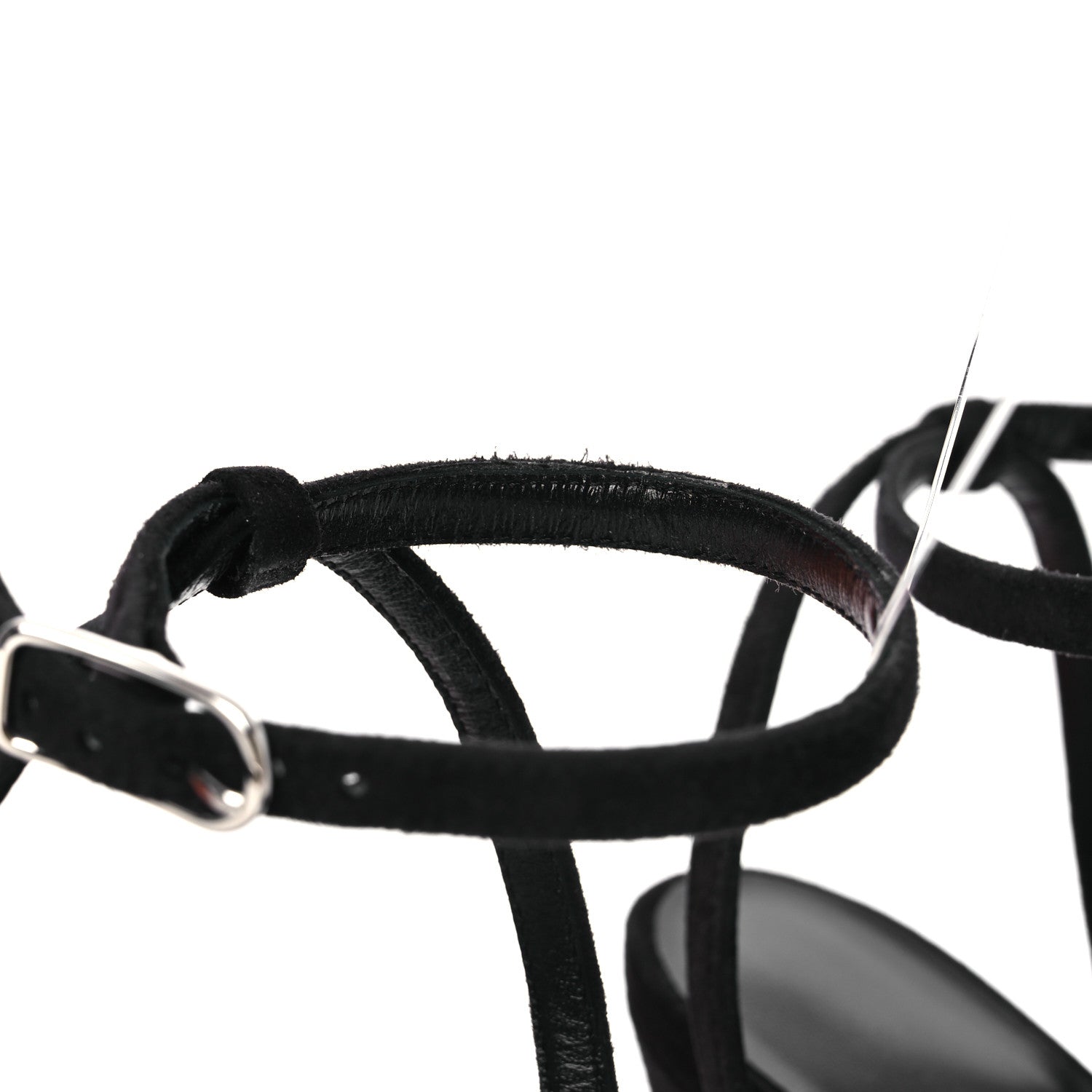 Hermes Metallic Suede Goatskin Luz 105 Sandals 40 Black Gris Argente 11 of 13