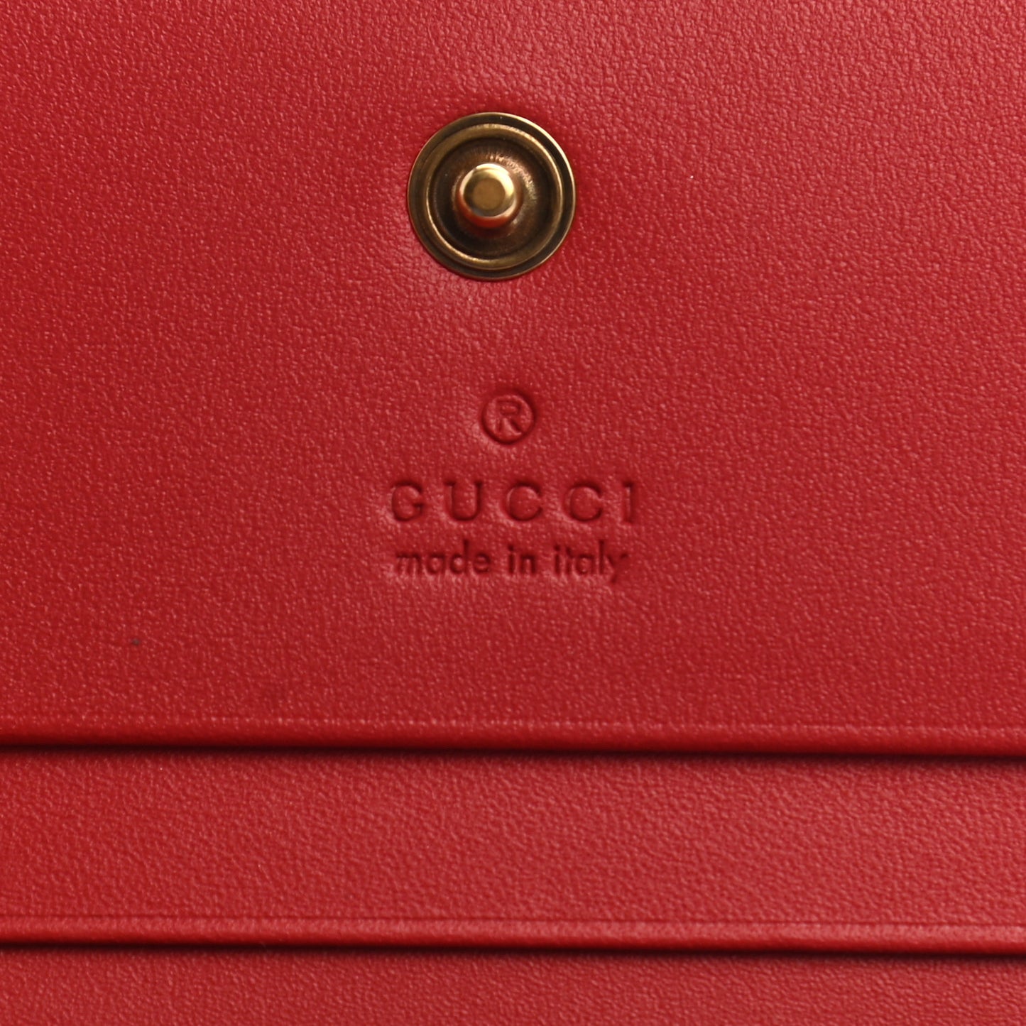 GG Supreme Monogram Cherry Embellished Card Case Wallet Hibiscus Red