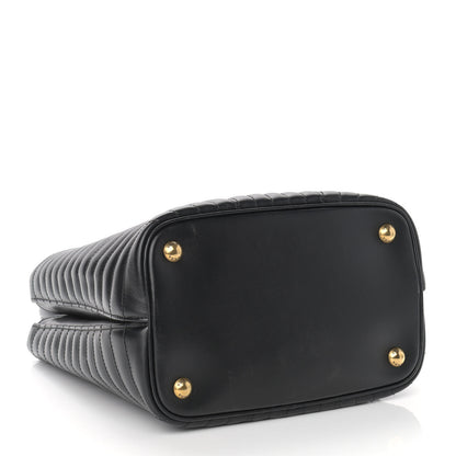 Prada Soft Calfskin Impunture Diagramme Medium Panier Black 3 of 7