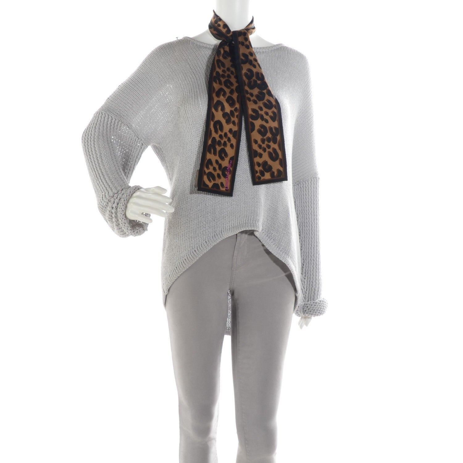 Louis Vuitton Silk Leopard Bandeau Scarf Marron 2 of 6