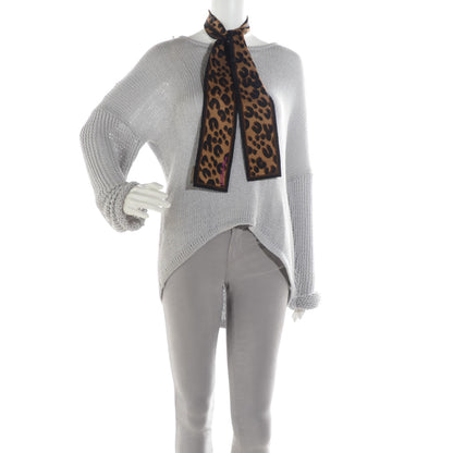 Louis Vuitton Silk Leopard Bandeau Scarf Marron 2 of 6