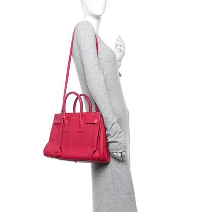 Saint Laurent Calfskin Small Sac De Jour Lipstick Fuchsia 2 of 13