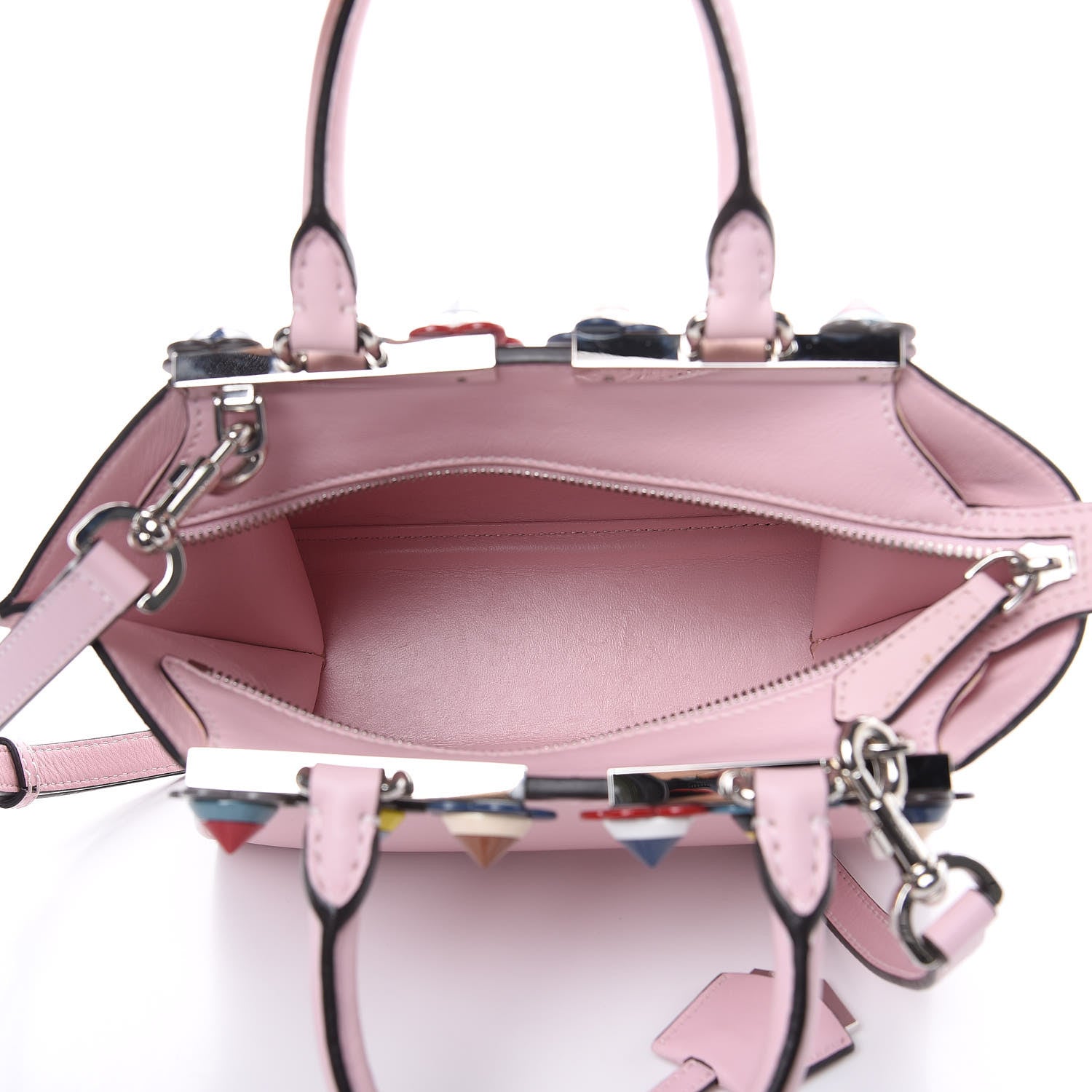 Fendi Vitello Dolce Plexiglass Flowerland Studded Mini 3Jours Tote Peonia Multicolor 5 of 11