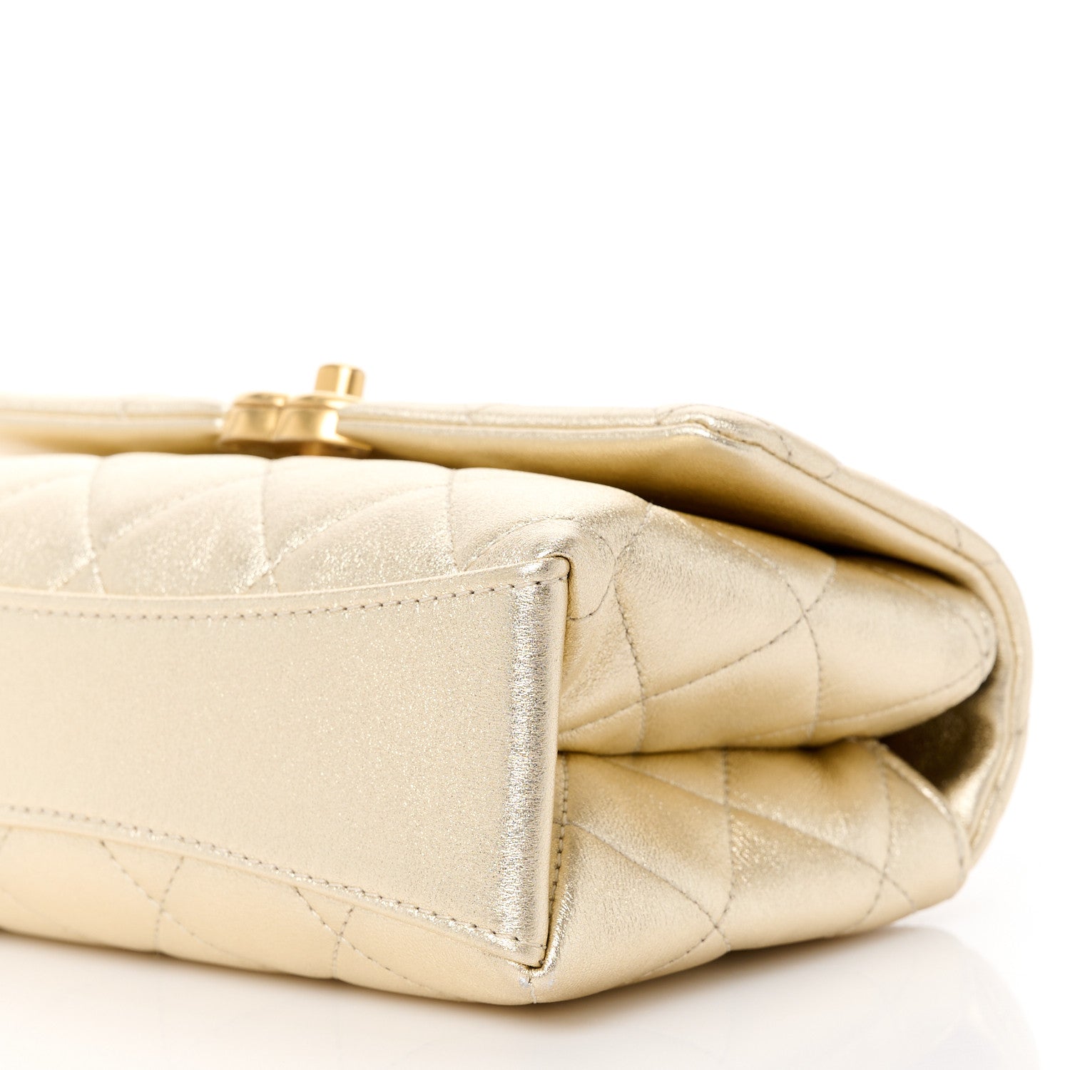 Chanel Metallic Goatskin Quilted Chic Pearls Mini Flap Gold 10 of 10