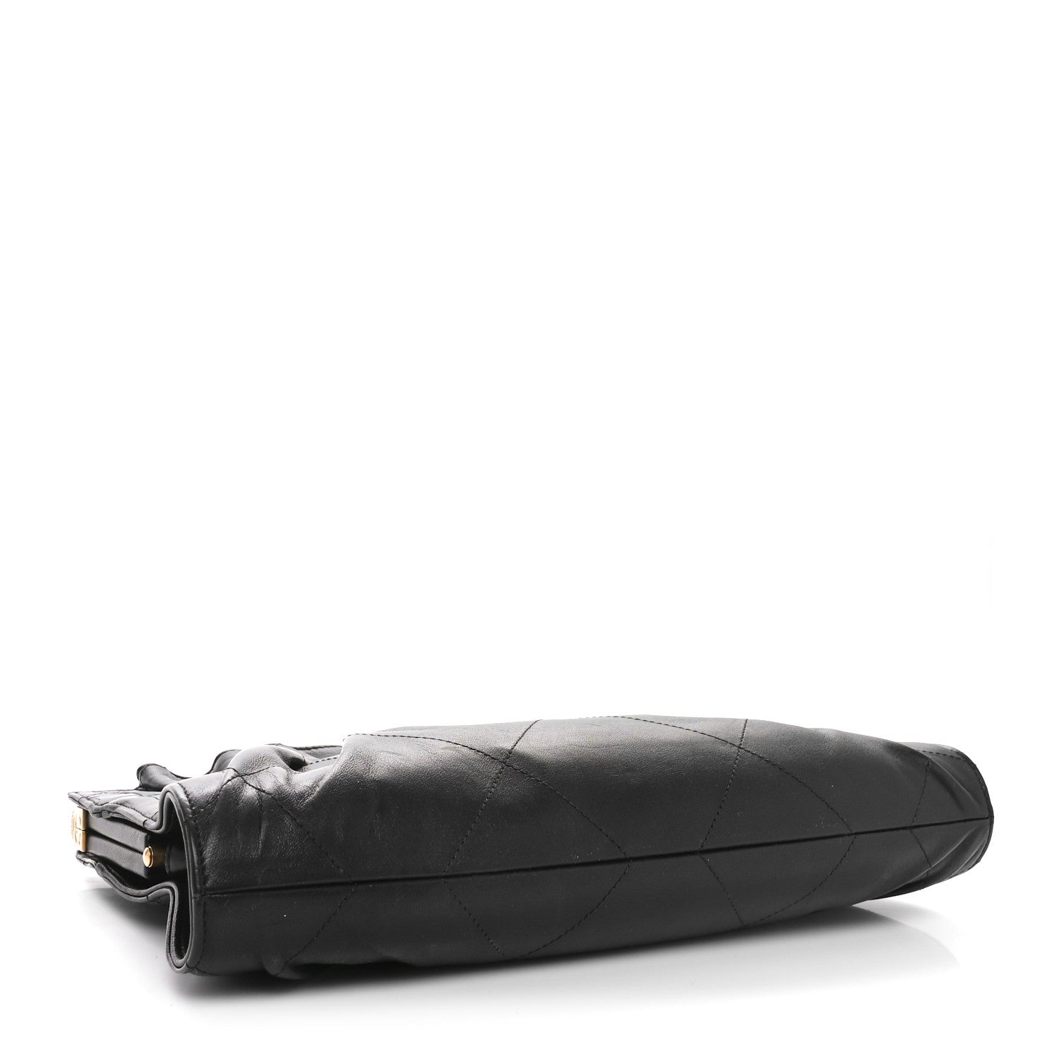 Chanel Lambskin Chain Kiss Lock Clutch Black 4 of 10