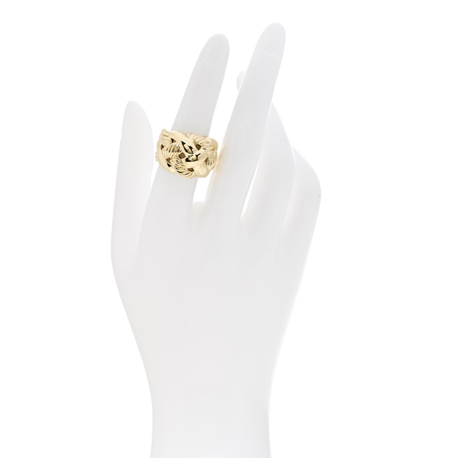 David Yurman 18K Yellow Gold Wide Woven Cable Ring 51 5.75 2 of 5