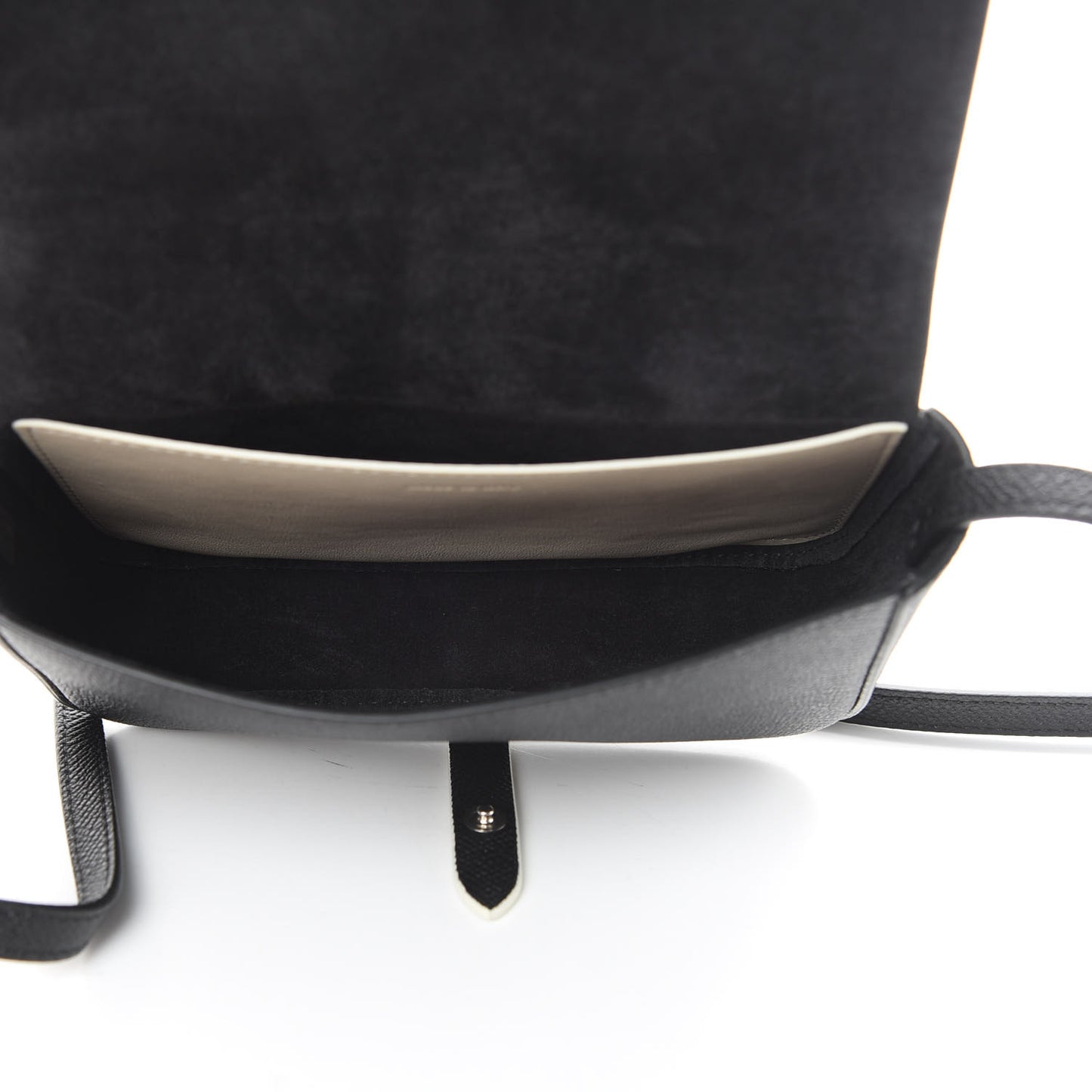 Grained Calfskin Strap Clutch Black