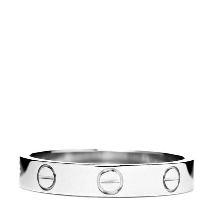 Cartier 18K White Gold 3.5mm LOVE Wedding Band Ring 55 7.25 3 of 4