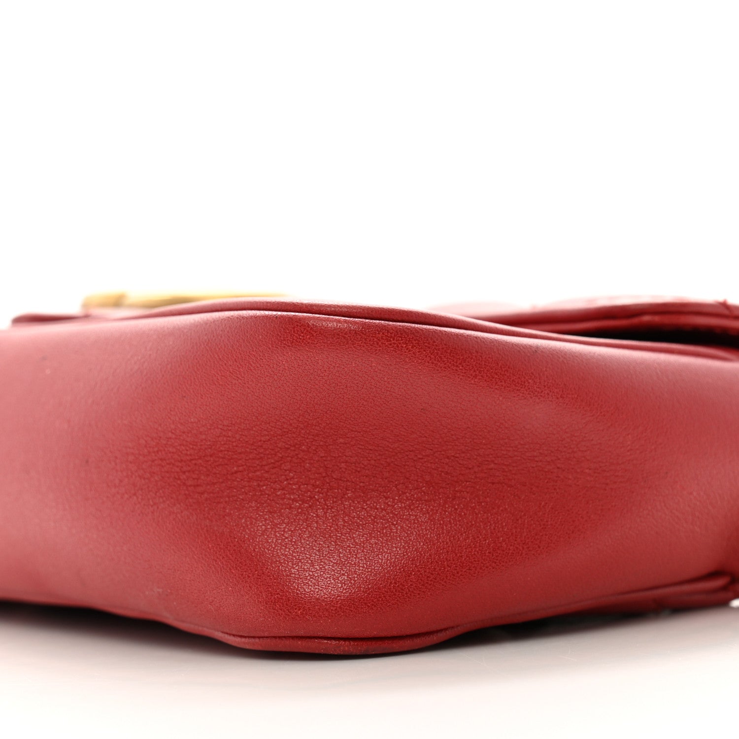 Gucci Calfskin Matelasse Super Mini GG Marmont Shoulder Bag Hibiscus Red 10 of 11
