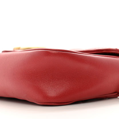 Gucci Calfskin Matelasse Super Mini GG Marmont Shoulder Bag Hibiscus Red 10 of 11