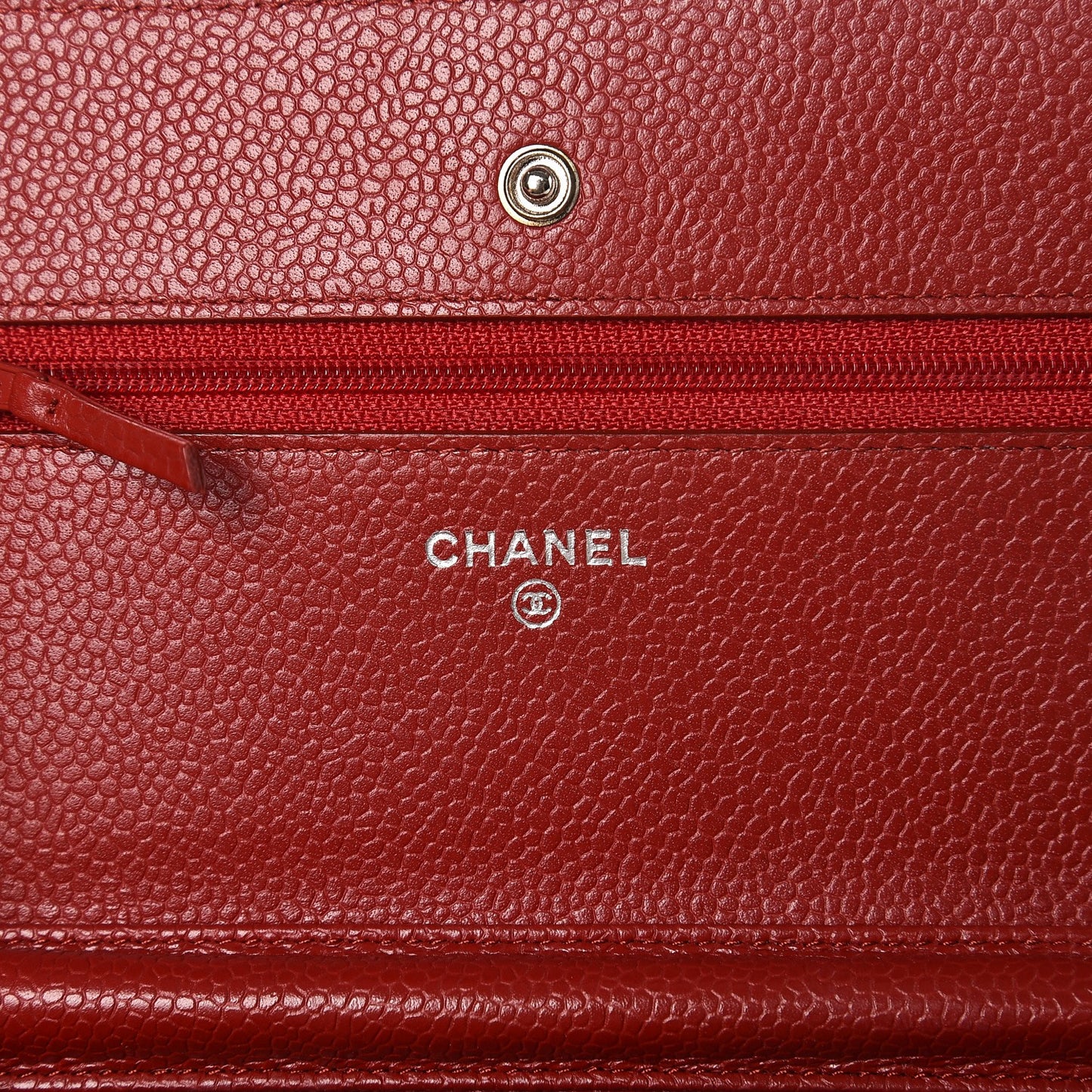 Caviar Quilted Wallet On Chain WOC Red