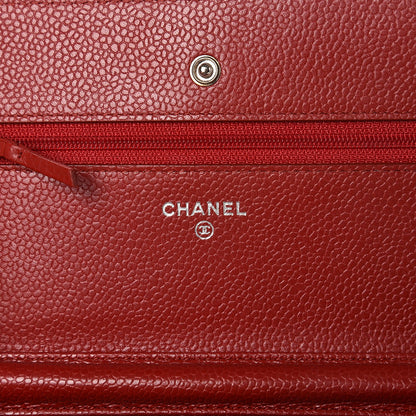 Chanel Caviar Quilted Wallet On Chain WOC Red 6 of 9