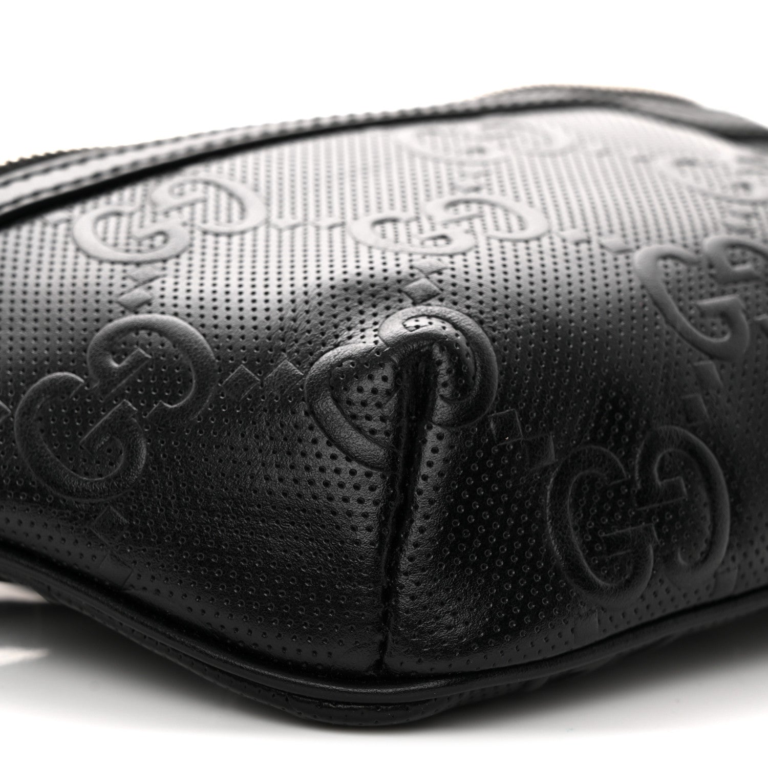 Gucci Calfskin GG Tennis Embossed Belt Bag Black 9 of 10