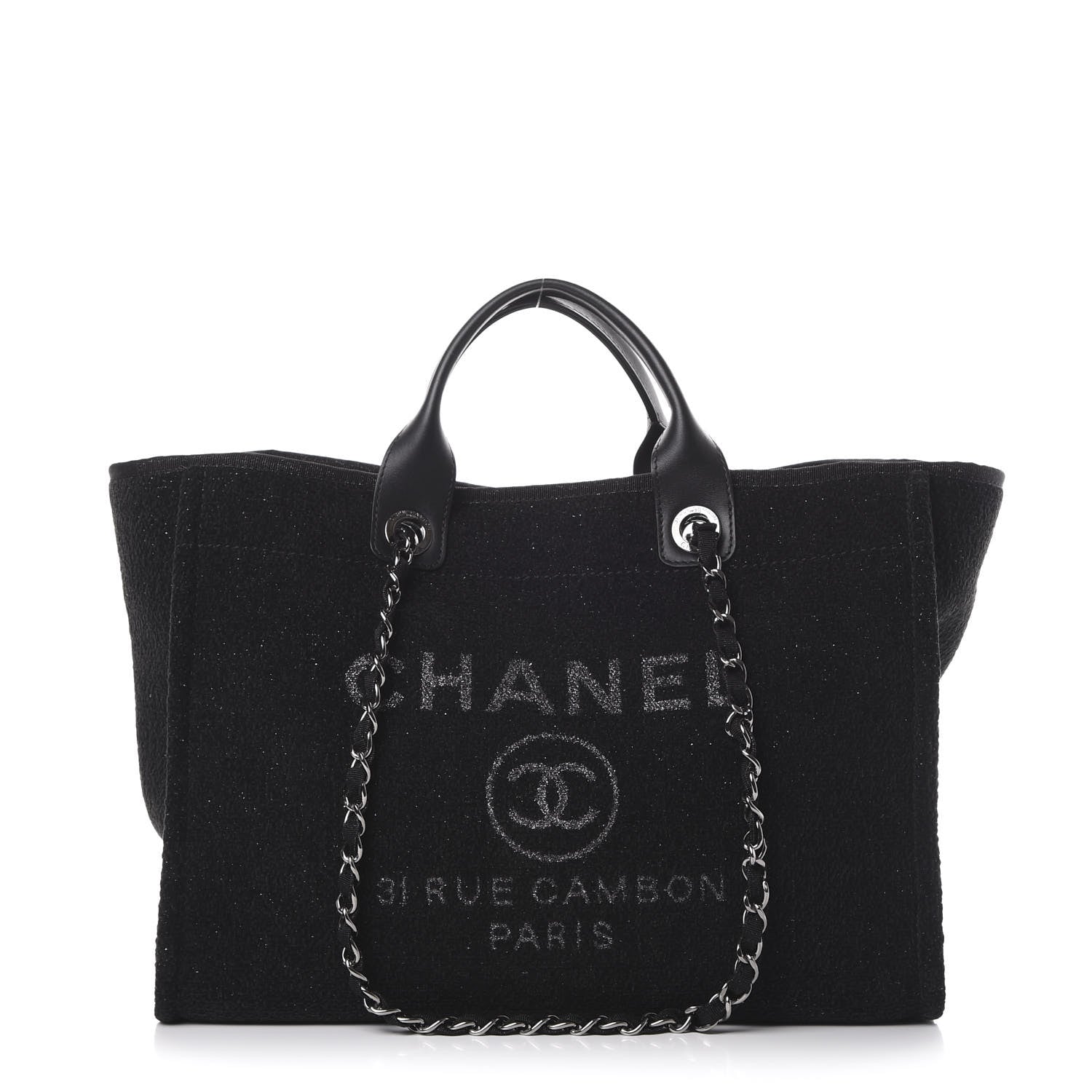 Chanel Lurex Boucle Medium Deauville Tote Black 1 of 9