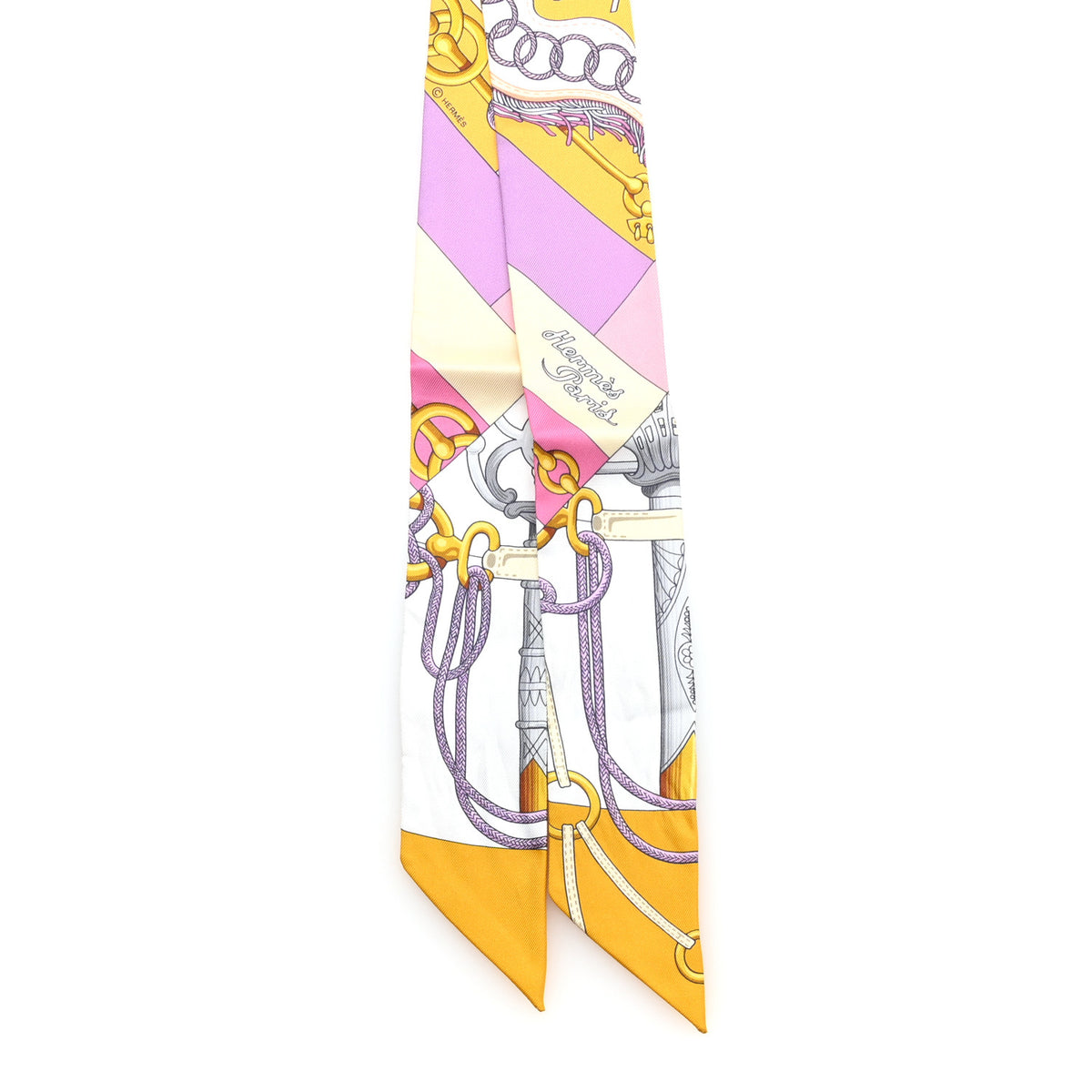 Silk Cliquetis Twilly Bouton D'Or Mauve