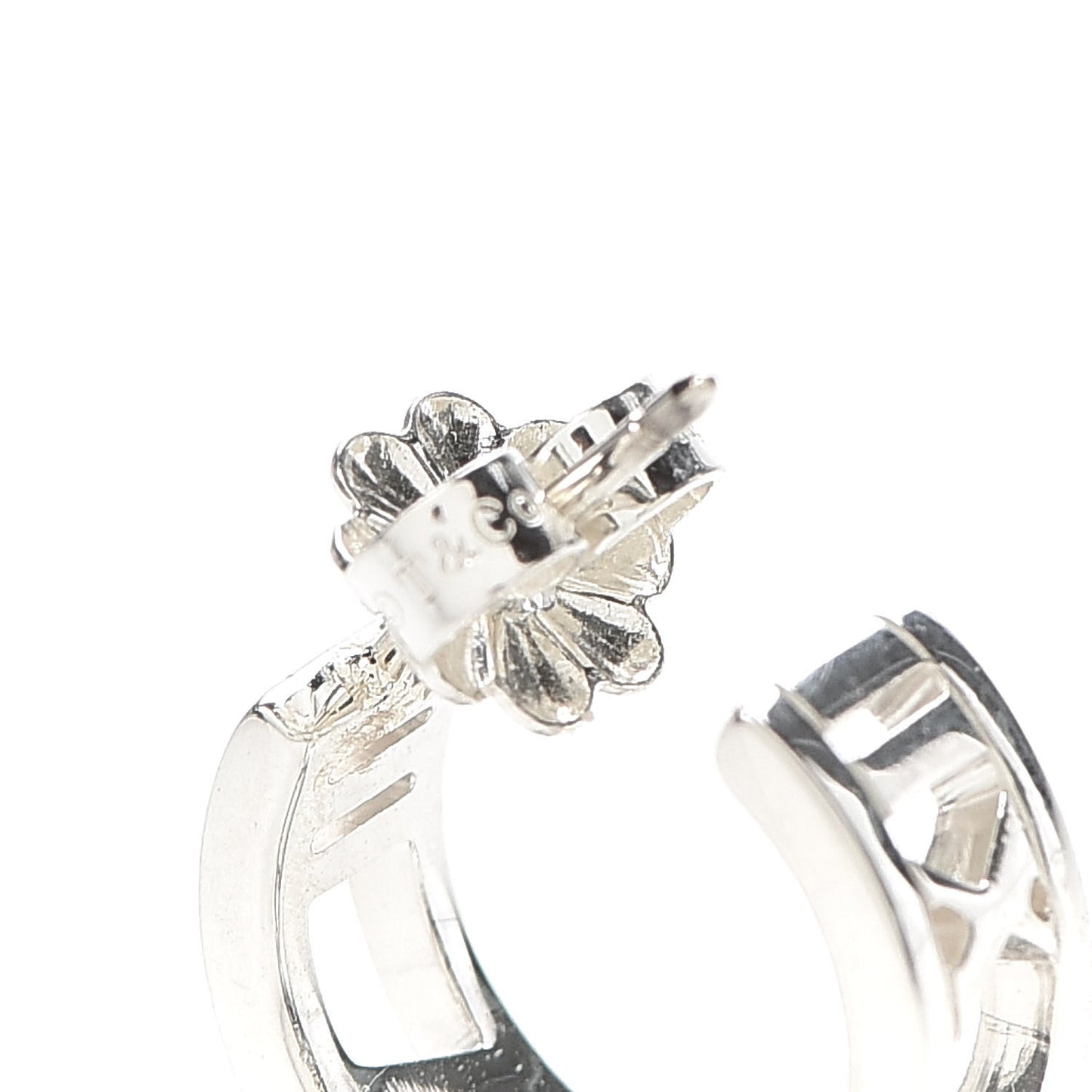 Sterling Silver Small Atlas Open Hoop Earrings
