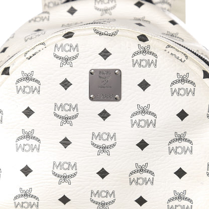 MCM Visetos Medium Side Studs Stark Backpack White 15 of 15