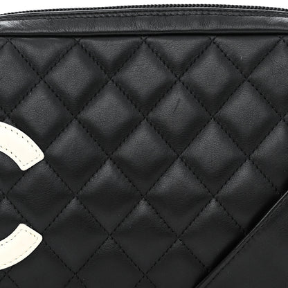 Chanel Calfskin Quilted Cambon Pochette Black White 9 of 11