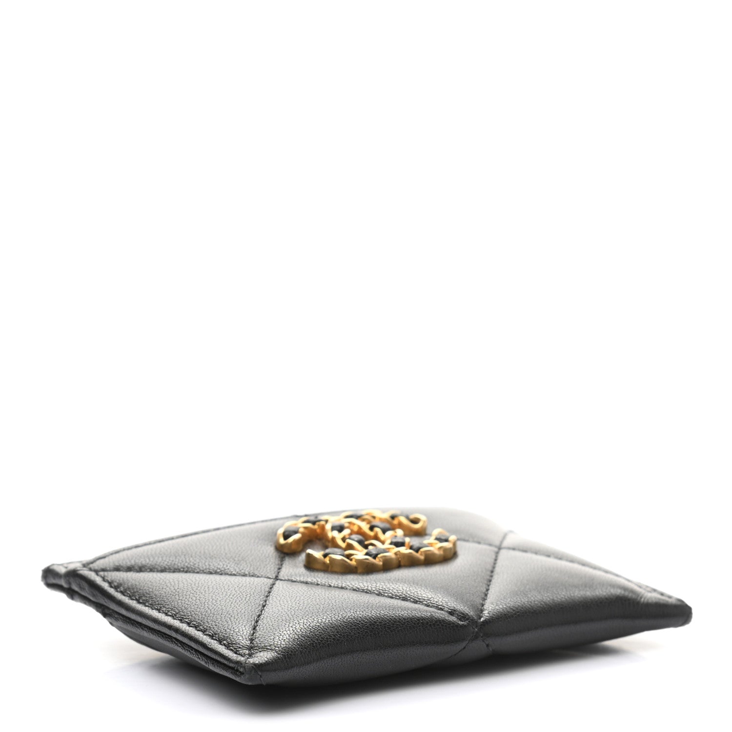 Chanel Lambskin Quilted Chanel 19 Card Holder Black 9 of 22
