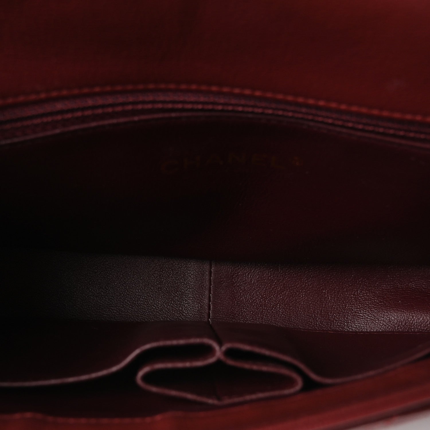 Chanel Shiny Goatskin Diagonal Quilted Medium Flap Burgundy 5 of 10